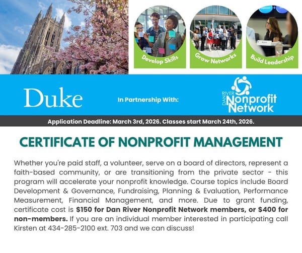 Nonprofit Management Certification Offered Locally
