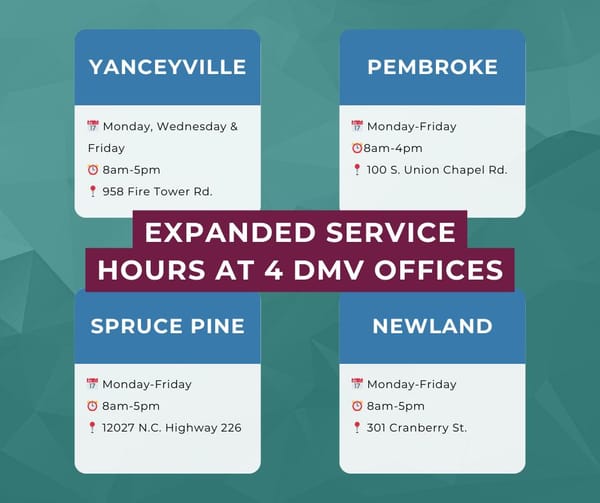Yanceyville Driver License Office Open 3 Days a Week